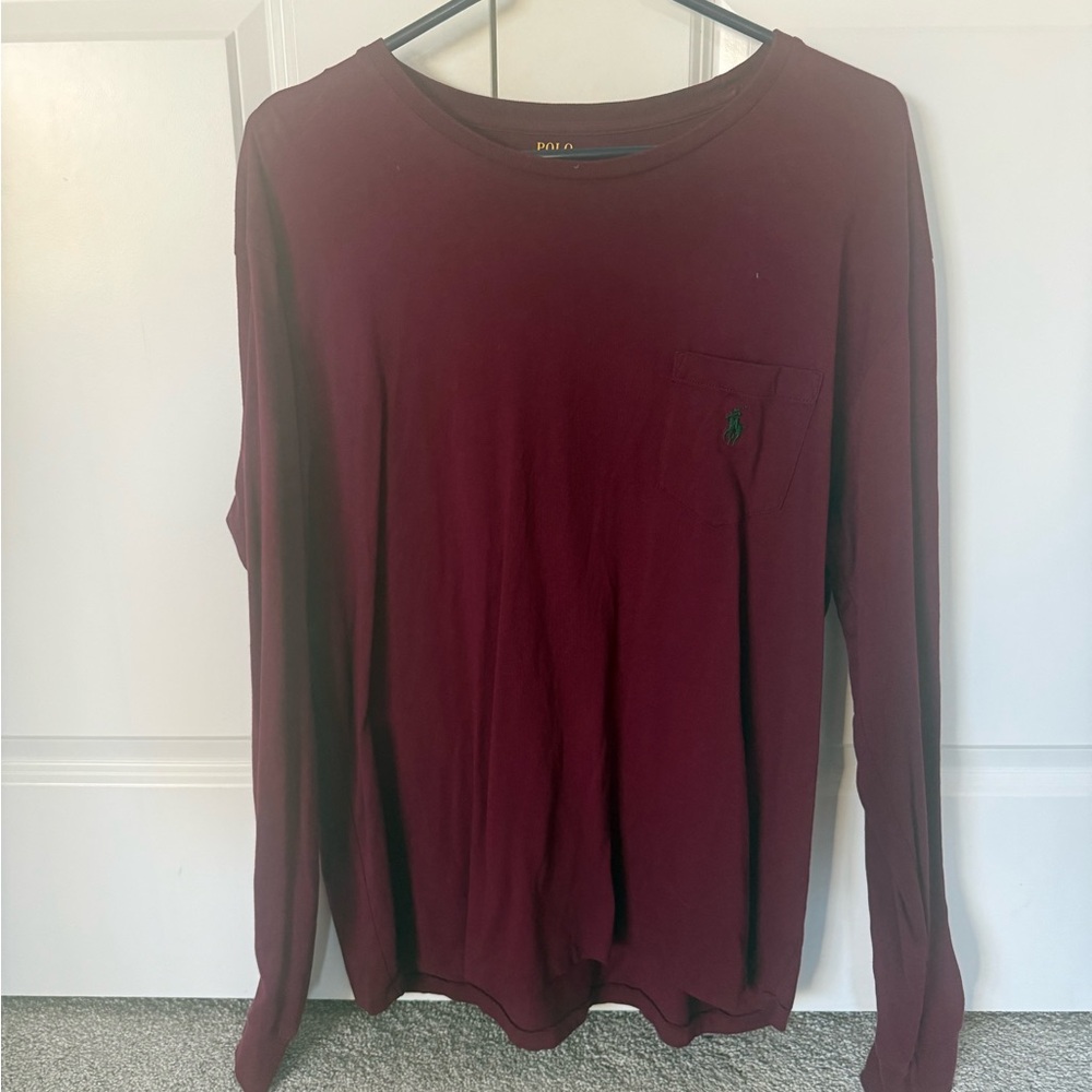 Polo by Ralph Lauren Men's maroon Long Sleeve Tee